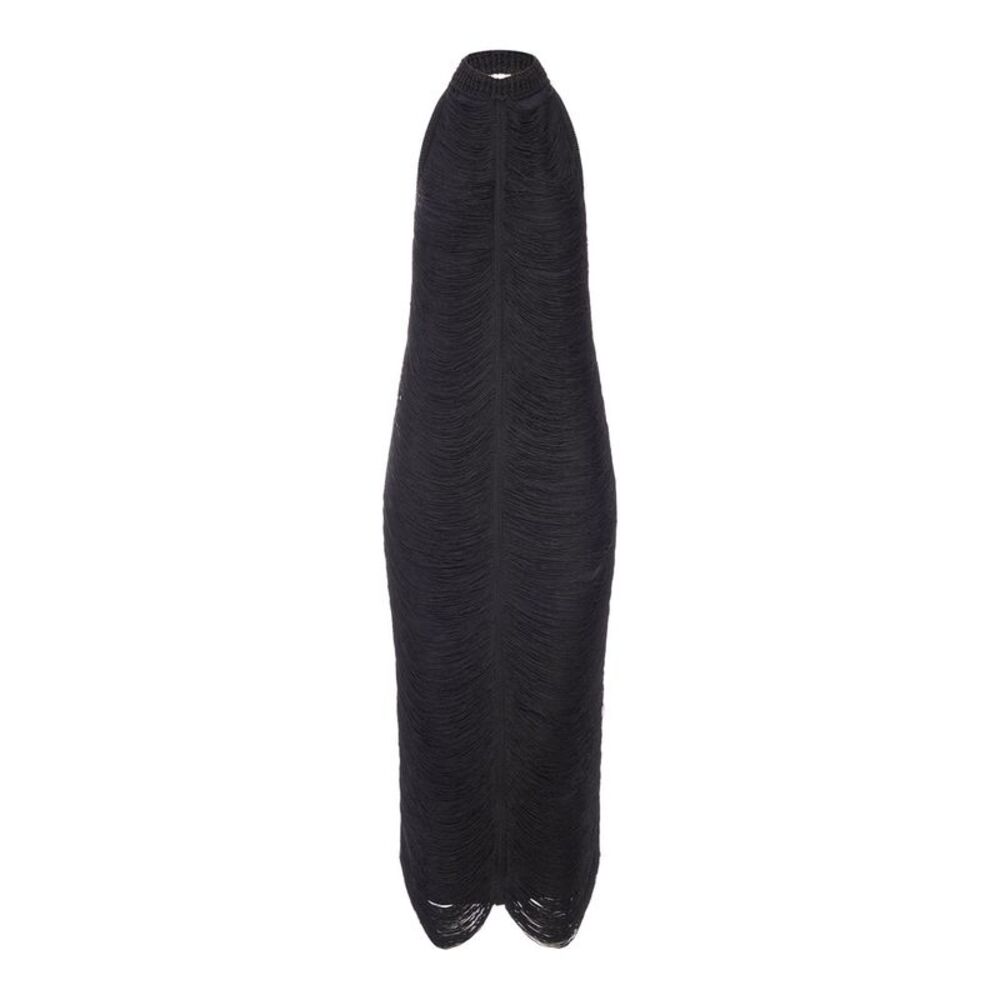 Bless Women Beryl Long Dress With Fringes And Halter Neckline